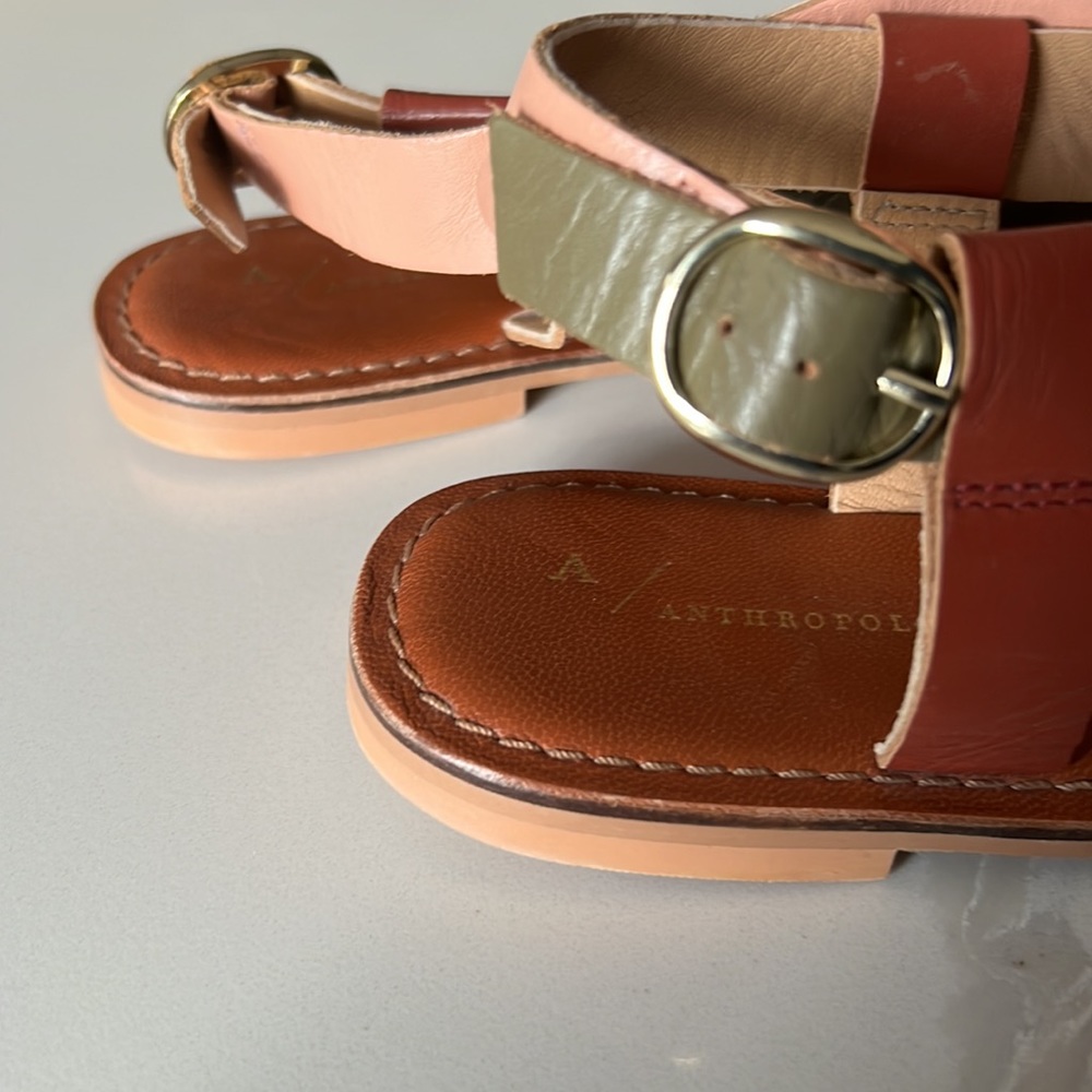 Anthropologie Perdita Toe Loop Sandals Womens Sz 7 - Picture 5 of 9
